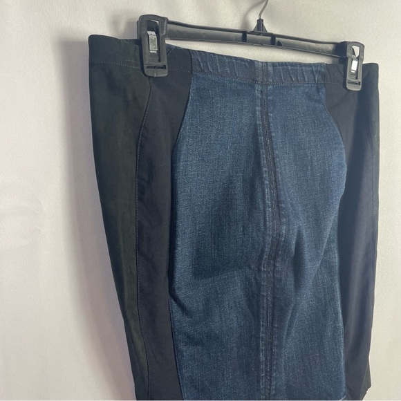 NWT Helmut Lang Mini Skirt 8 Edgy Worker Denim Suede Contemporary Indigo Alt - Picture 4 of 13